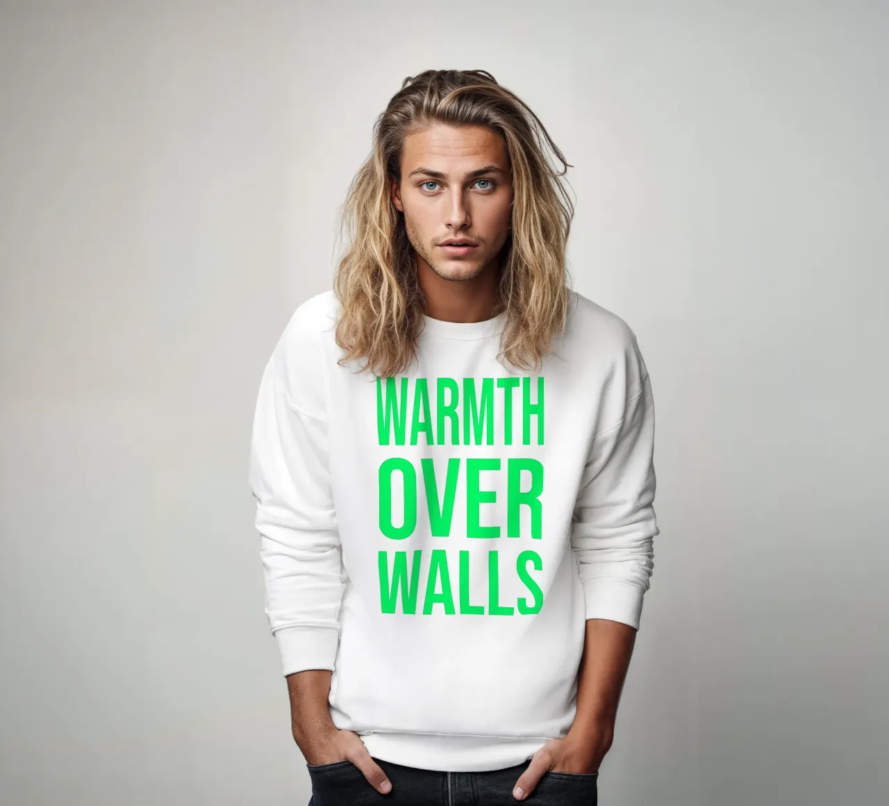 OVER series- bold letters, brave values (5 colors) felpa da FRICKE DESIGN