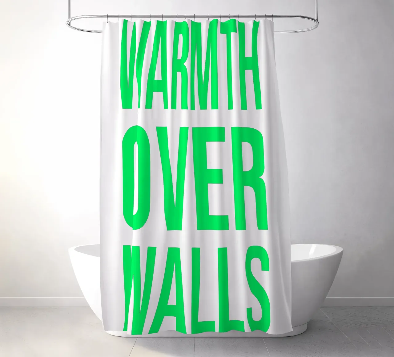 OVER series- bold letters, brave values (5 colors) tenda da doccia da FRICKE DESIGN