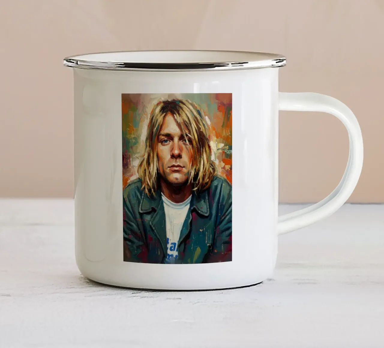 Arte di Kurt Cobain tazza in smalto da Lembayung art