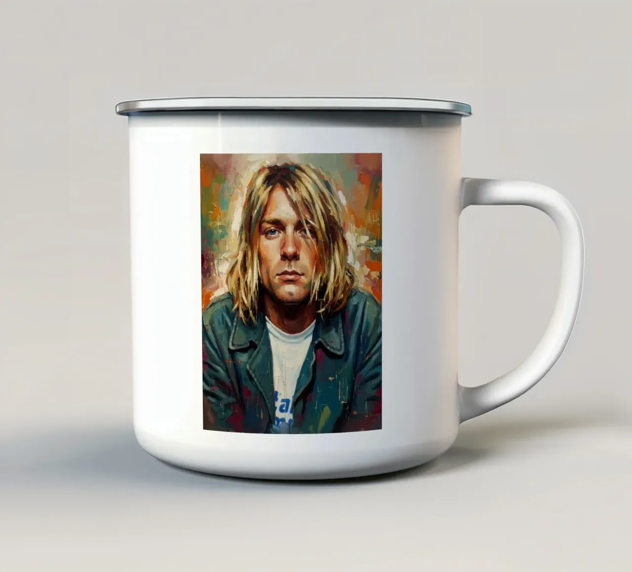 Arte di Kurt Cobain tazza in smalto da Lembayung art