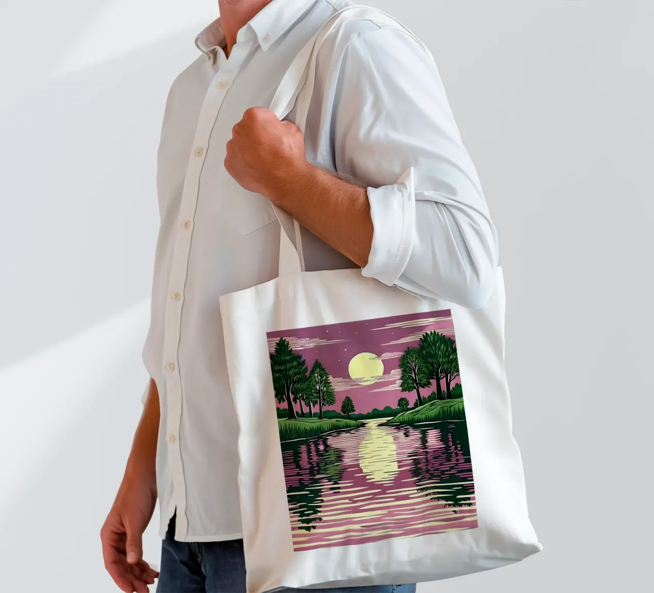 Riflesso di luna borsa in juta da Artistic-shop