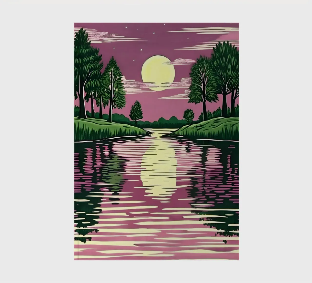 Moonlit Reflection notebook by Artistic-shop
