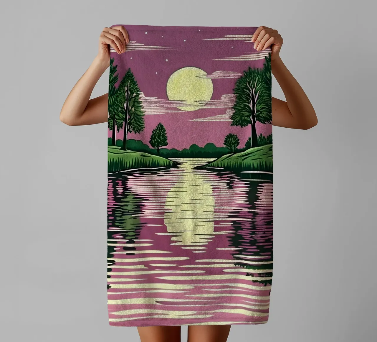 Riflesso di luna asciugamano da bagno da Artistic-shop