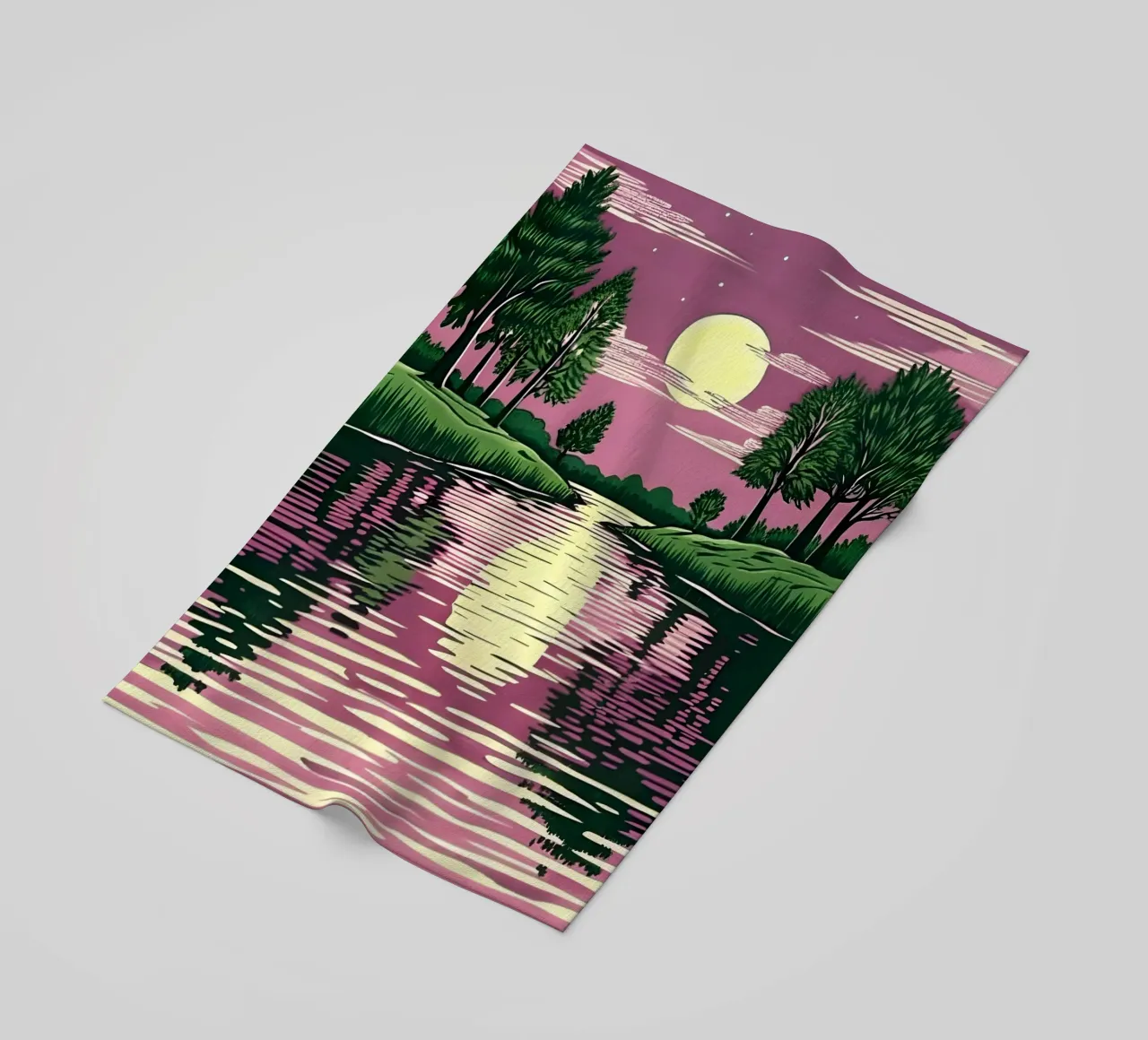 Maanverlichte reflectie strandhanddoek van Artistic-shop