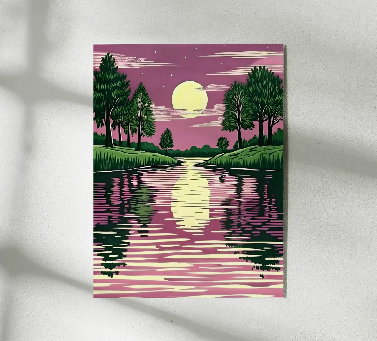 Maanverlichte reflectie acryl van Artistic-shop