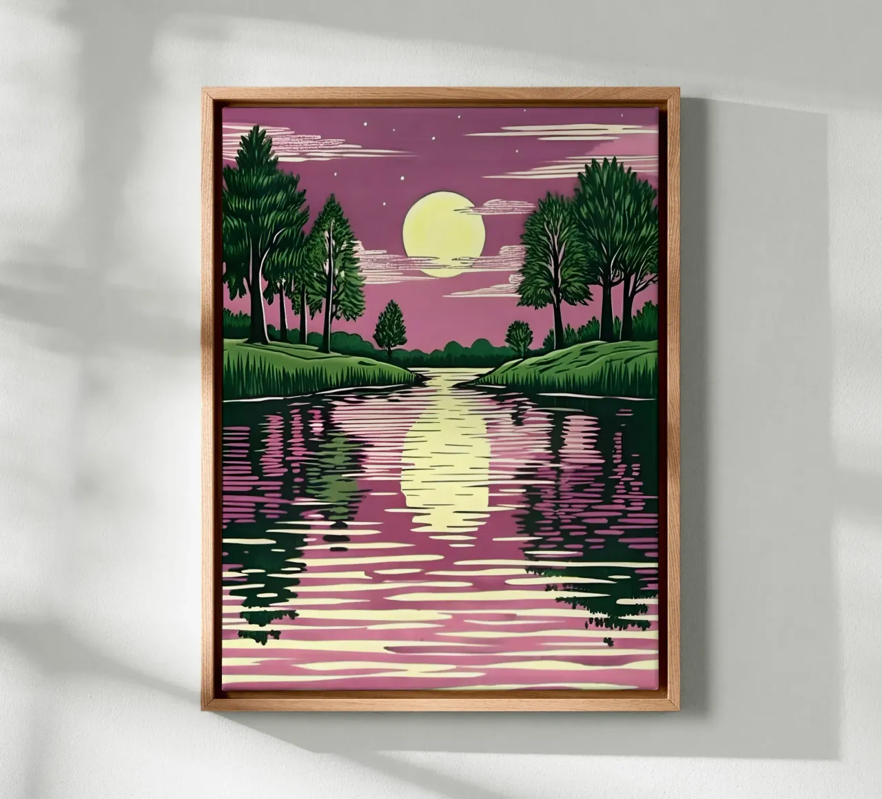 Moonlit Reflection canvas with Floater frame by Artistic-shop