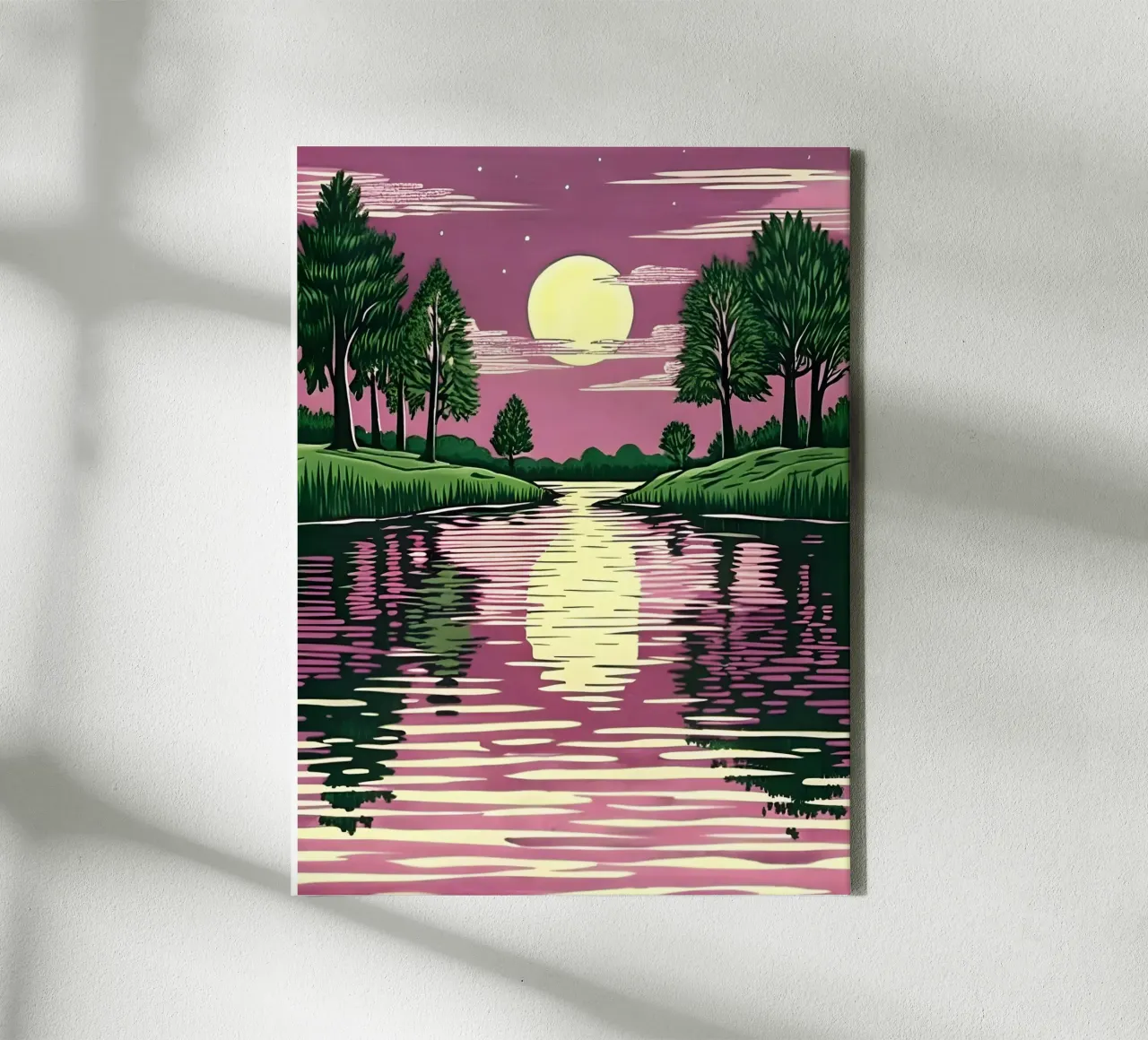 Moonlit Reflection canvas with Floater frame by Artistic-shop