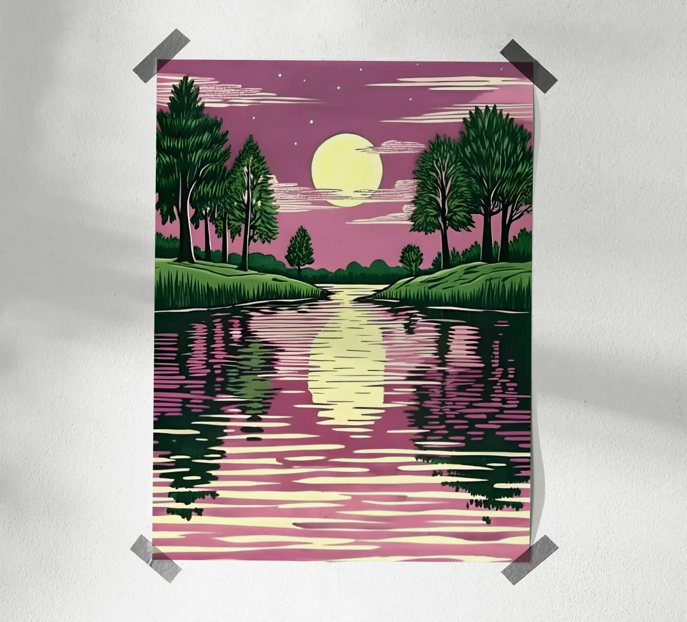 Moonlit Reflection poster by Artistic-shop