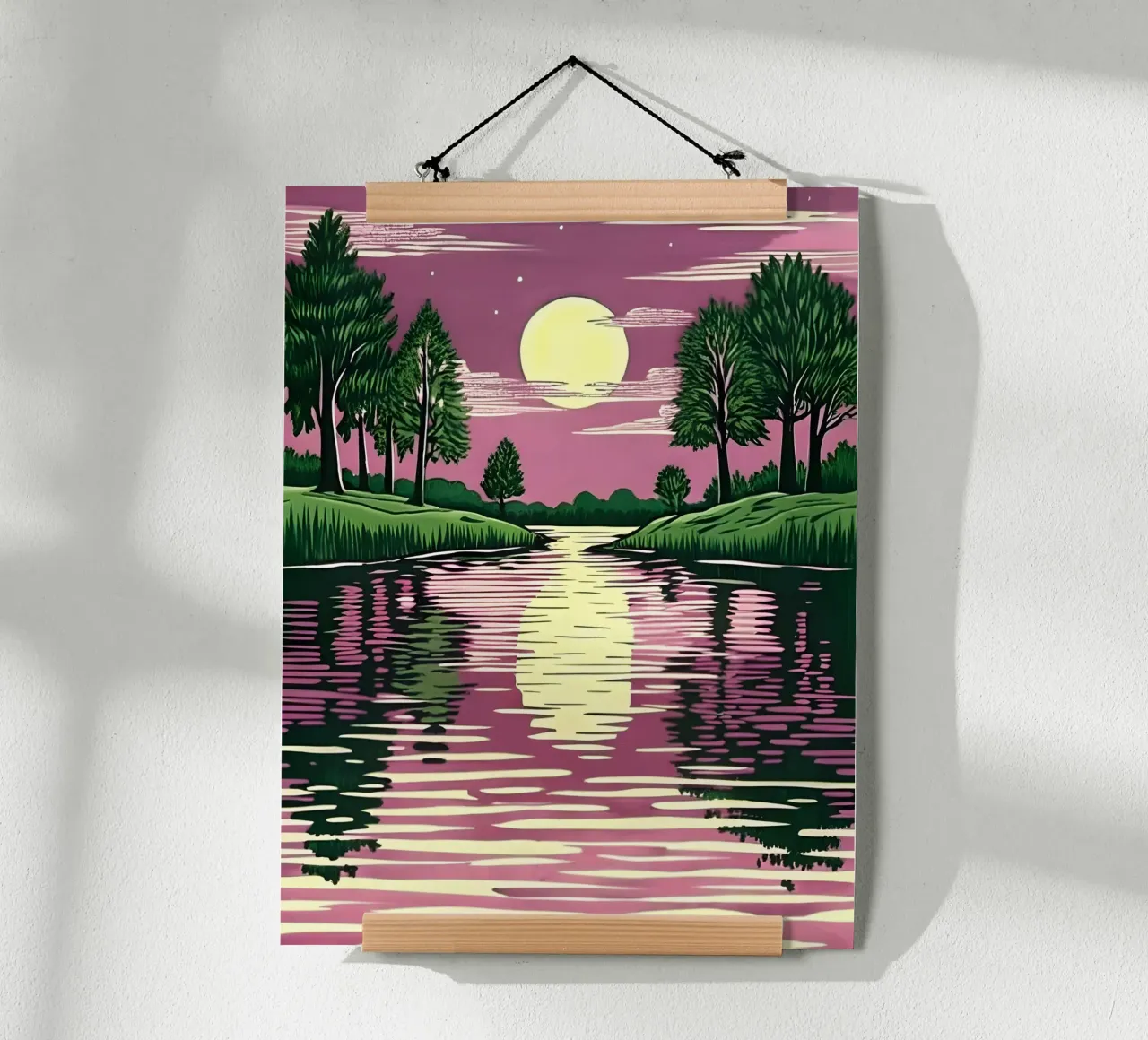 Moonlit Reflection poster by Artistic-shop