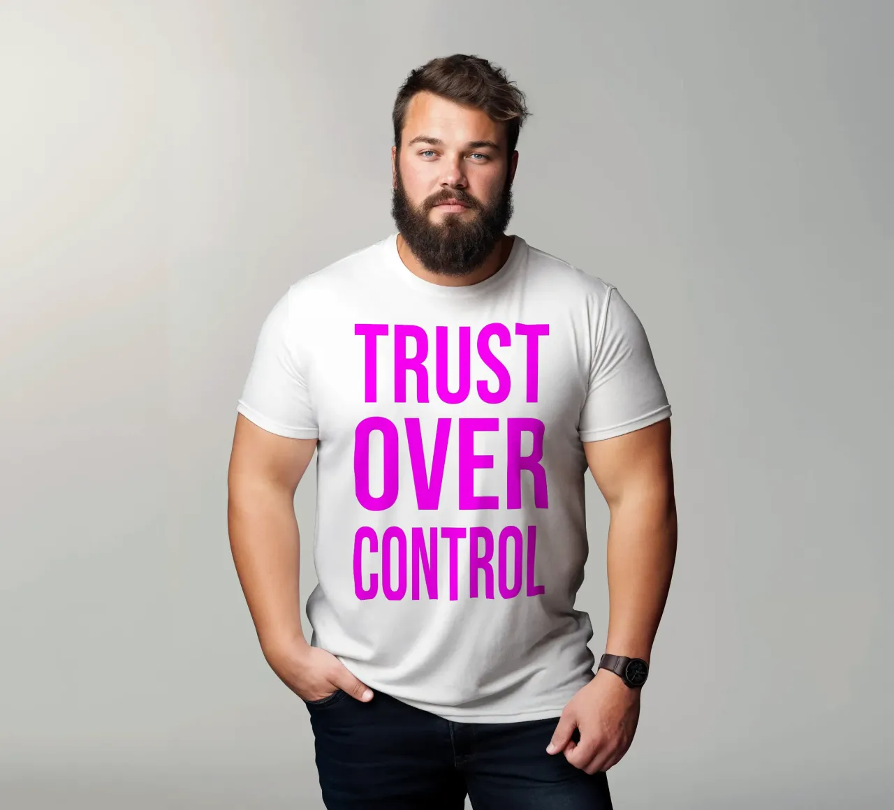 OVER series- bold letters, brave values (5 colors) t-shirt da FRICKE DESIGN