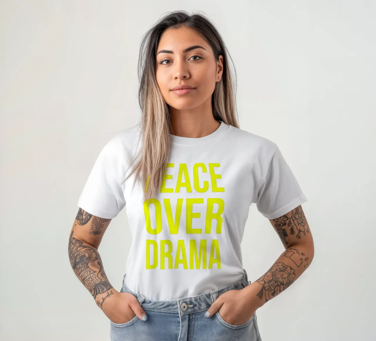 OVER series- bold letters, brave values (5 colors) t-shirt da FRICKE DESIGN