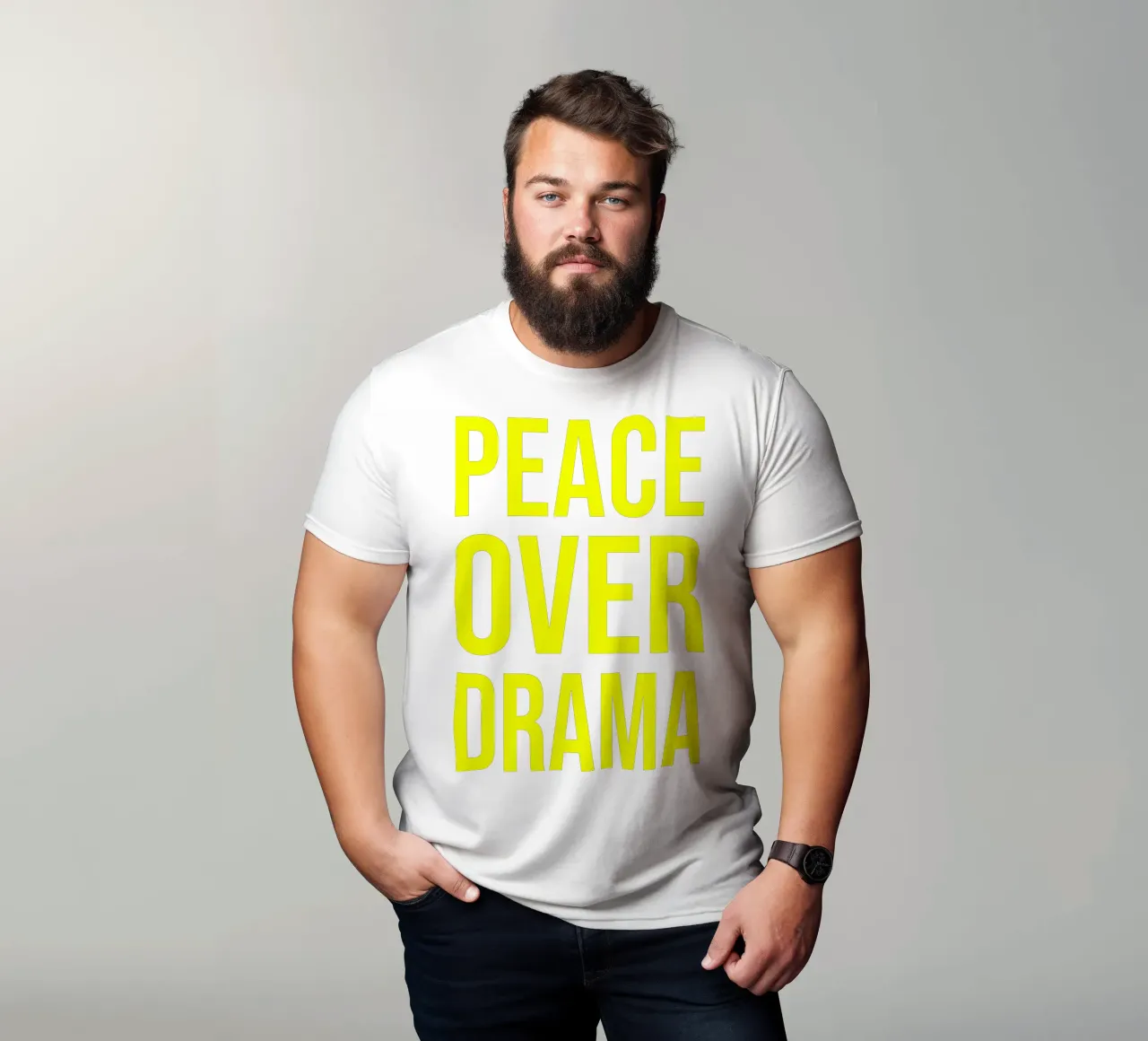 OVER series- bold letters, brave values (5 colors) t-shirt da FRICKE DESIGN