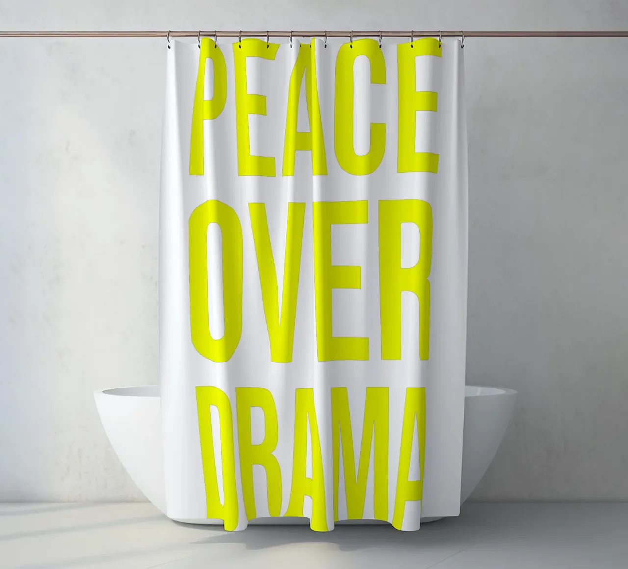 OVER series- bold letters, brave values (5 colors) tenda da doccia da FRICKE DESIGN