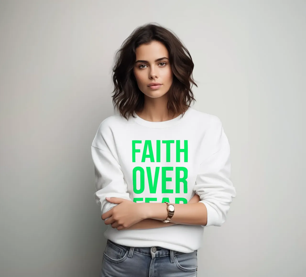 OVER series- bold letters, brave values (5 colors) felpa da FRICKE DESIGN
