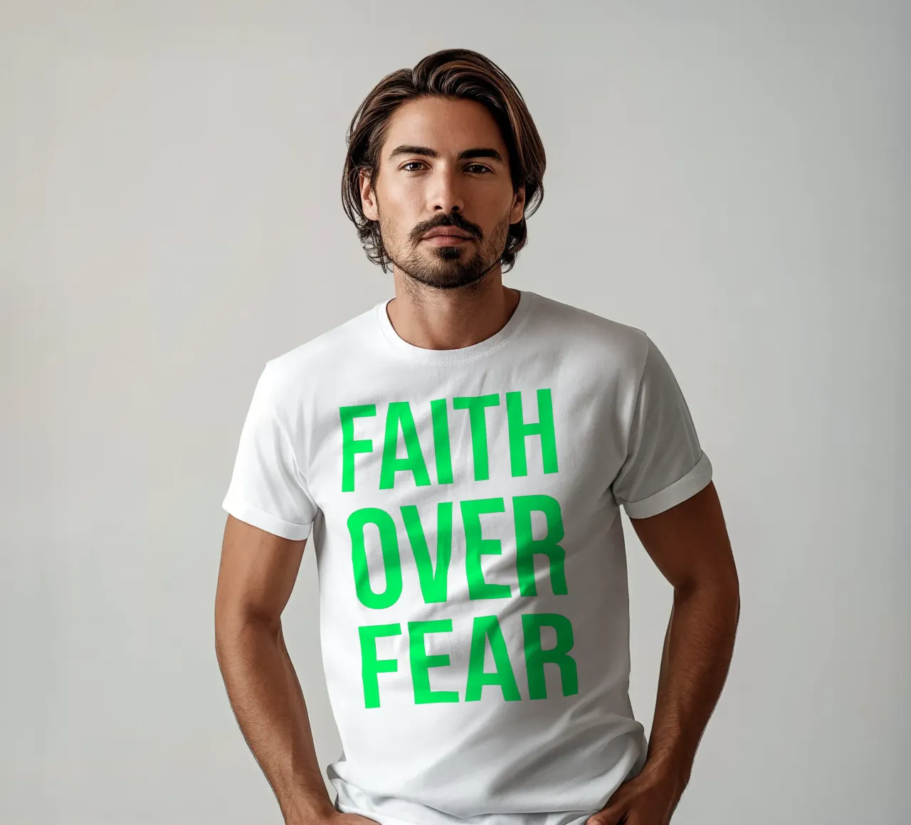 OVER series- bold letters, brave values (5 colors) t-shirt da FRICKE DESIGN