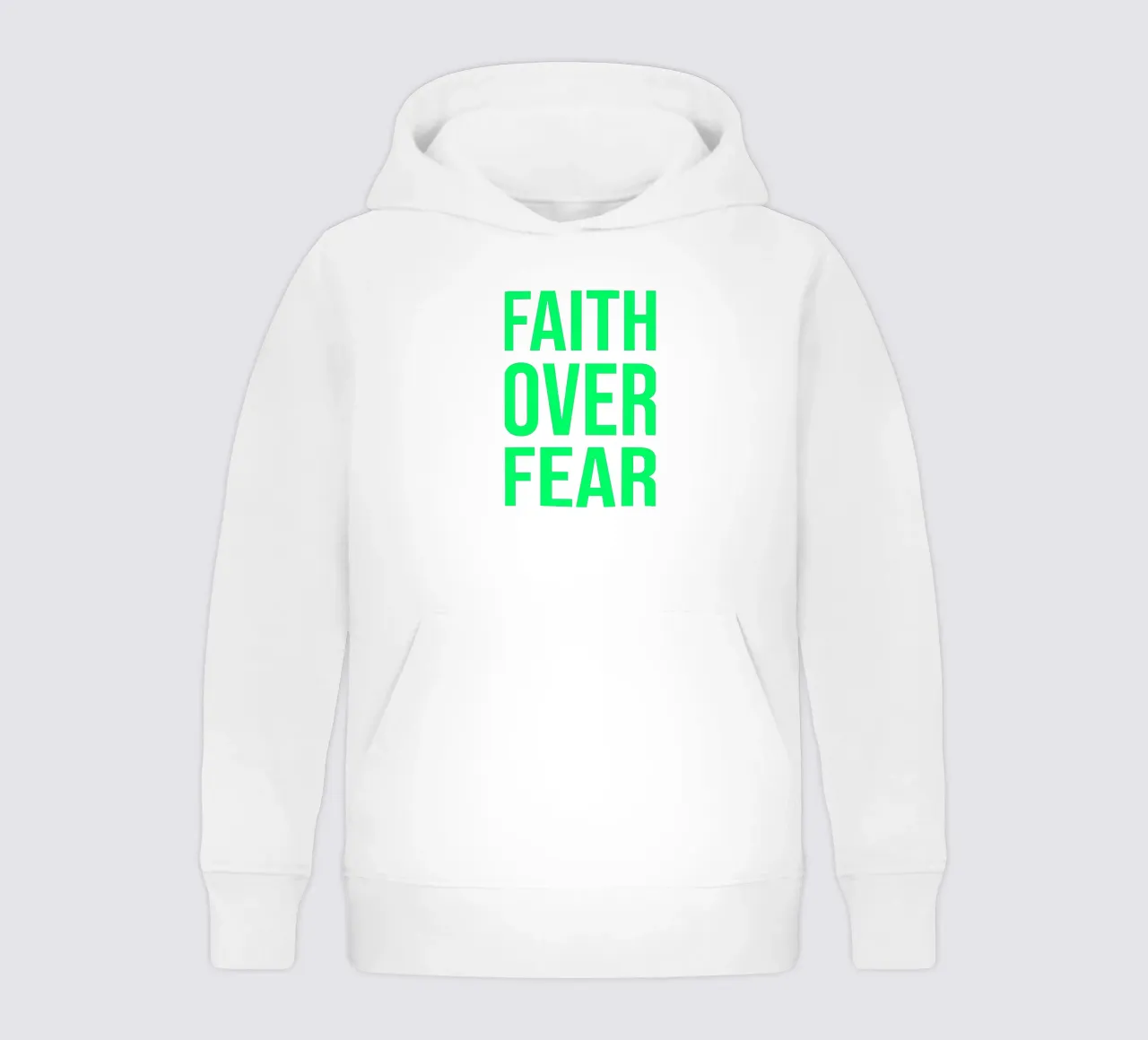 OVER series- bold letters, brave values (5 colors) felpa bambino con cappuccio da FRICKE DESIGN