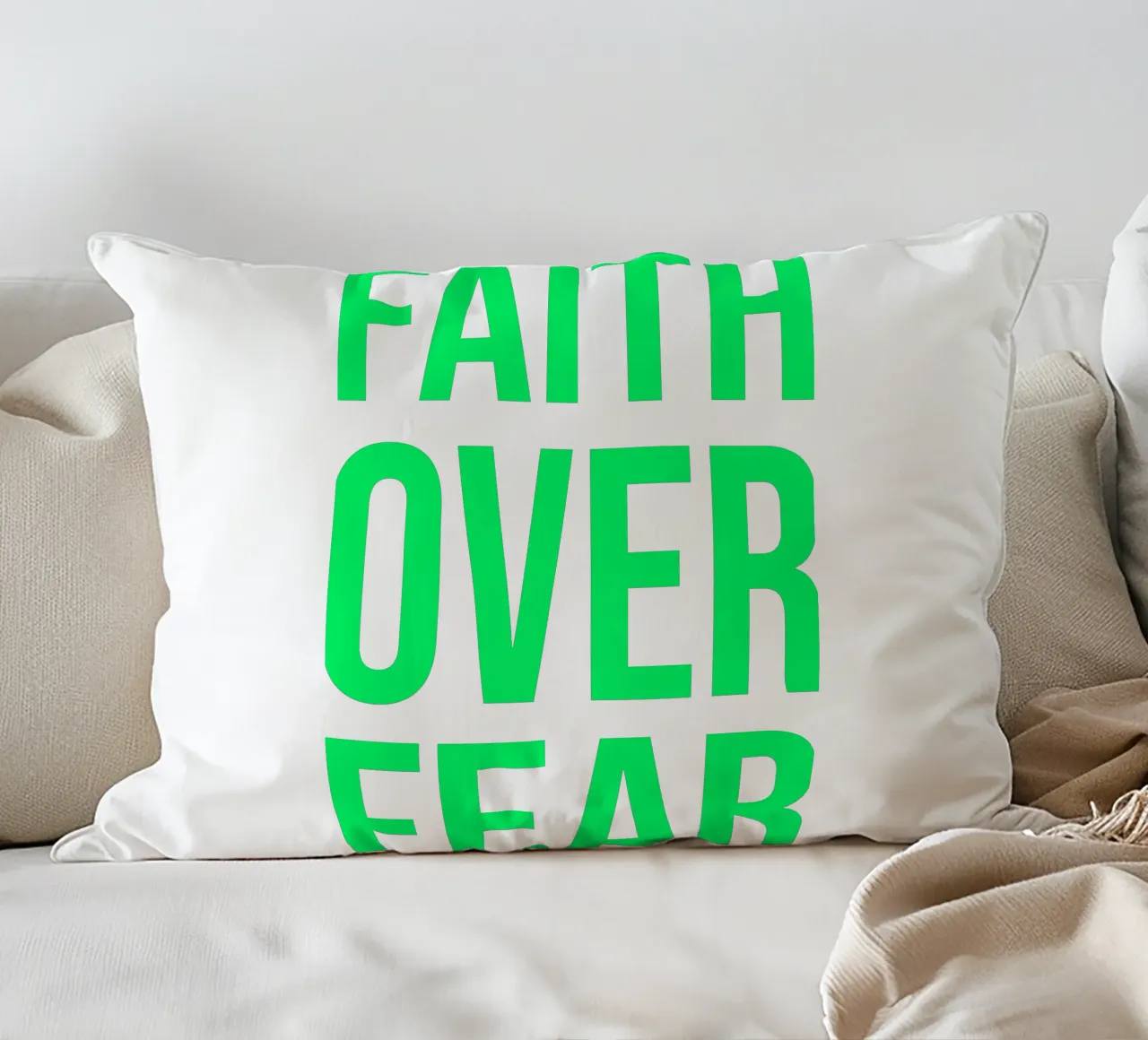 OVER series- bold letters, brave values (5 colors) cuscino da FRICKE DESIGN