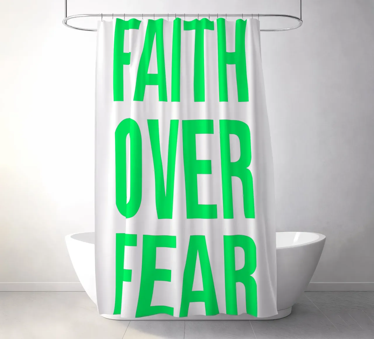 OVER series- bold letters, brave values (5 colors) tenda da doccia da FRICKE DESIGN