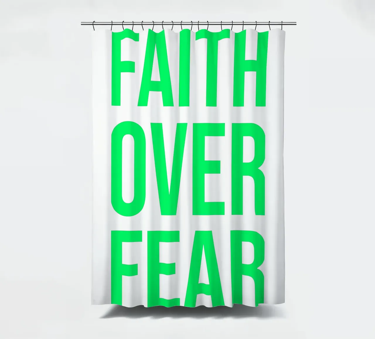 OVER series- bold letters, brave values (5 colors) tenda da doccia da FRICKE DESIGN