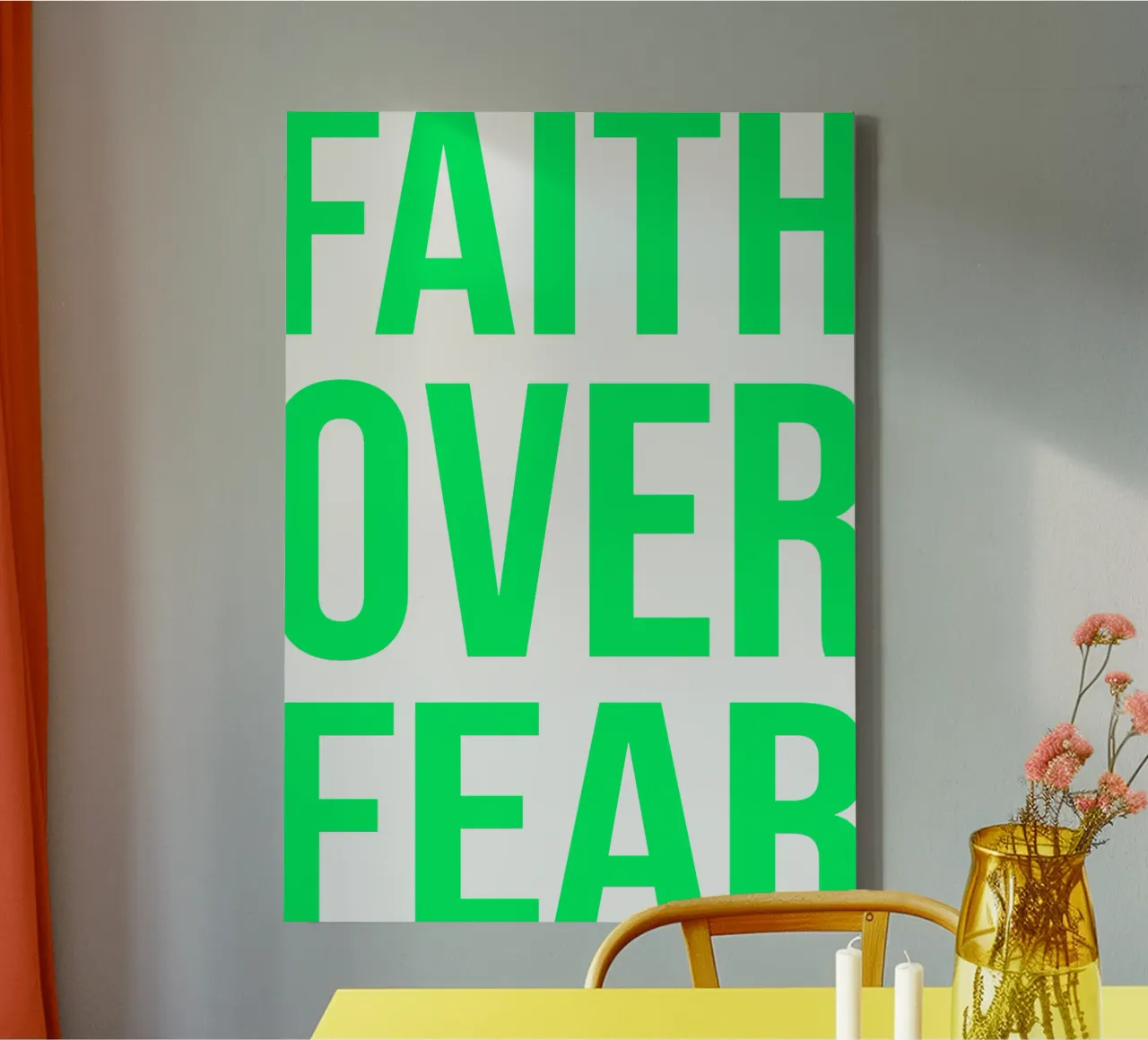 OVER series- bold letters, brave values (5 colors) tela da FRICKE DESIGN