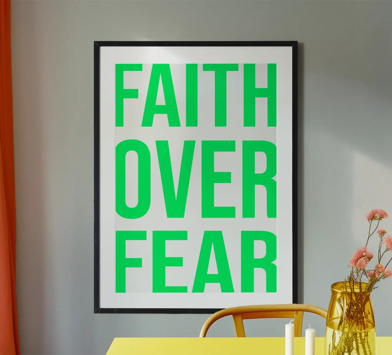 OVER series- bold letters, brave values (5 colors) poster da FRICKE DESIGN