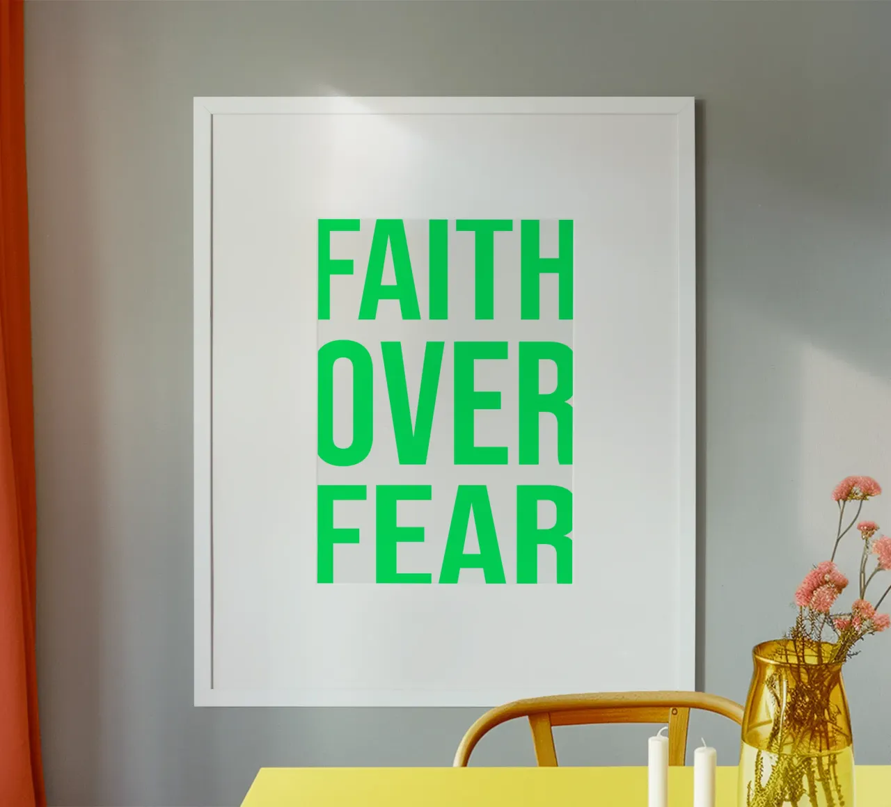OVER series- bold letters, brave values (5 colors) poster da FRICKE DESIGN