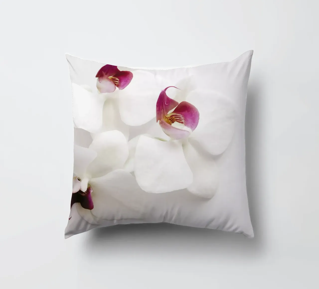 white wild ORCHID decorative cushion by Studio Nahili