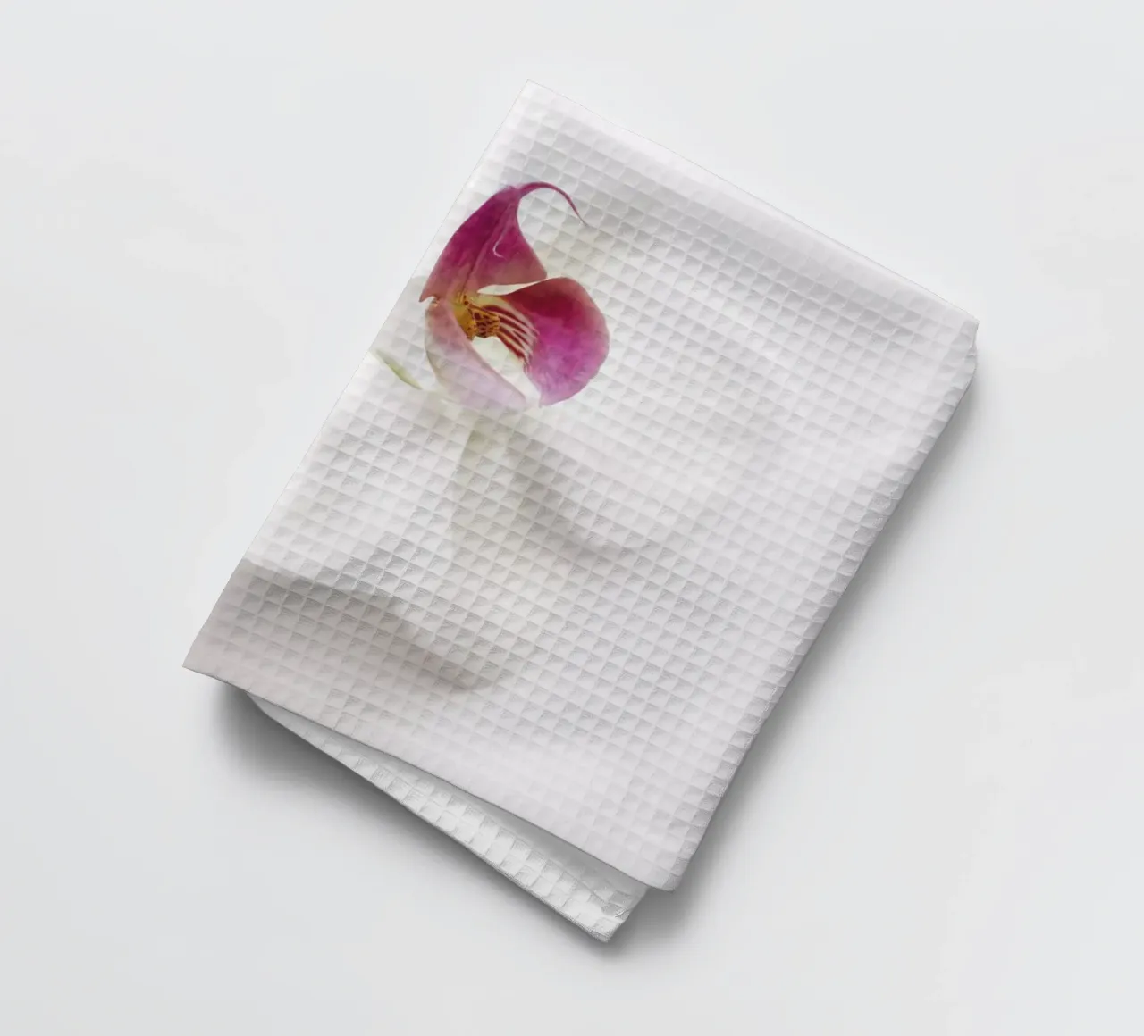 white wild ORCHID tea towel by Studio Nahili
