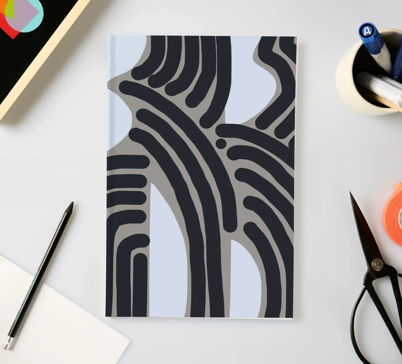 Untitled black and white pattern notebook by Little Dean
