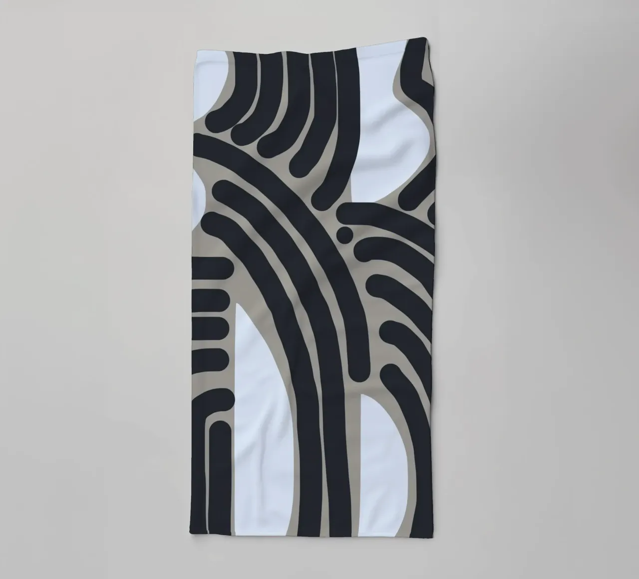 Untitled black and white pattern towel by Little Dean
