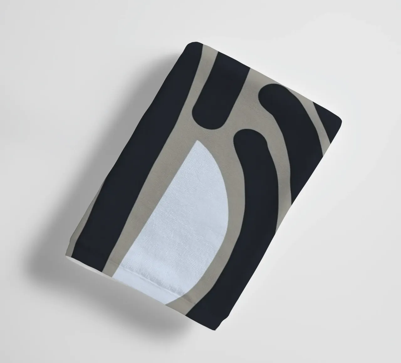Untitled black and white pattern towel by Little Dean