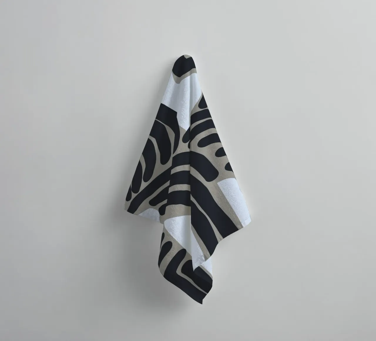 Untitled black and white pattern towel by Little Dean