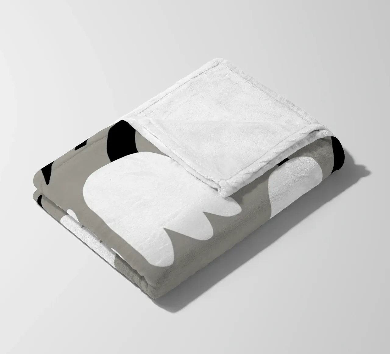 Fiori bianchi e neri coperta in pile da Little Dean