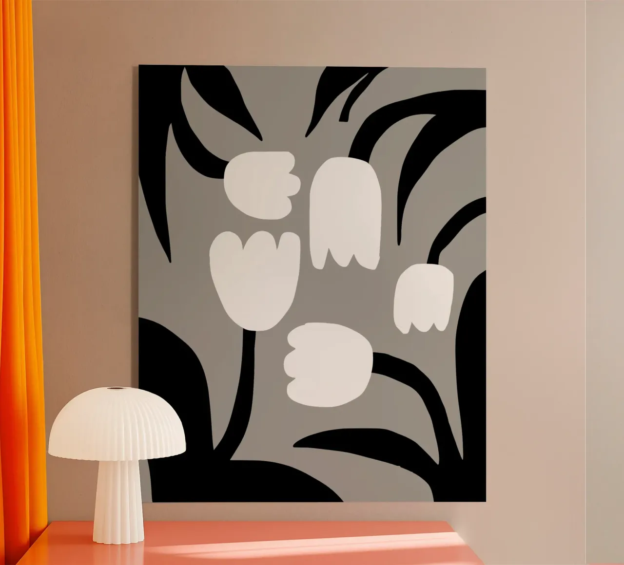 Fiori bianchi e neri plexiglass da Little Dean
