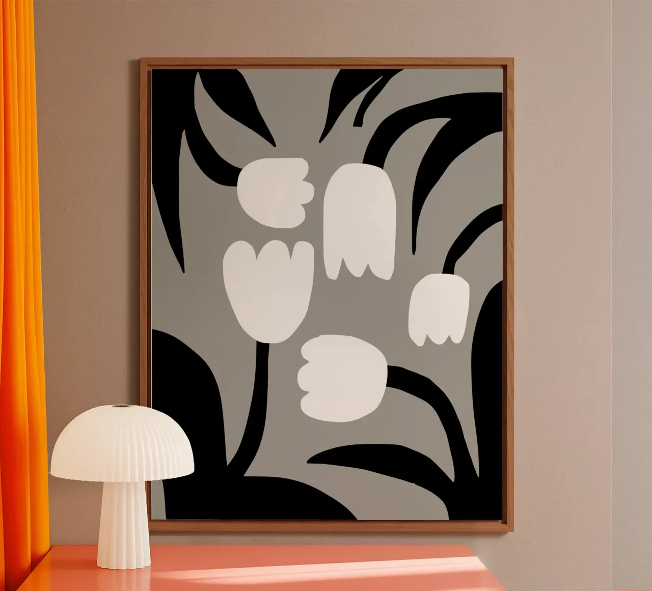 Fiori bianchi e neri alluminio dibond da Little Dean