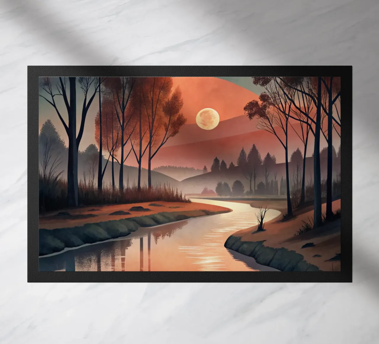 Serene Sunset Reflection doormat by Artistic-shop