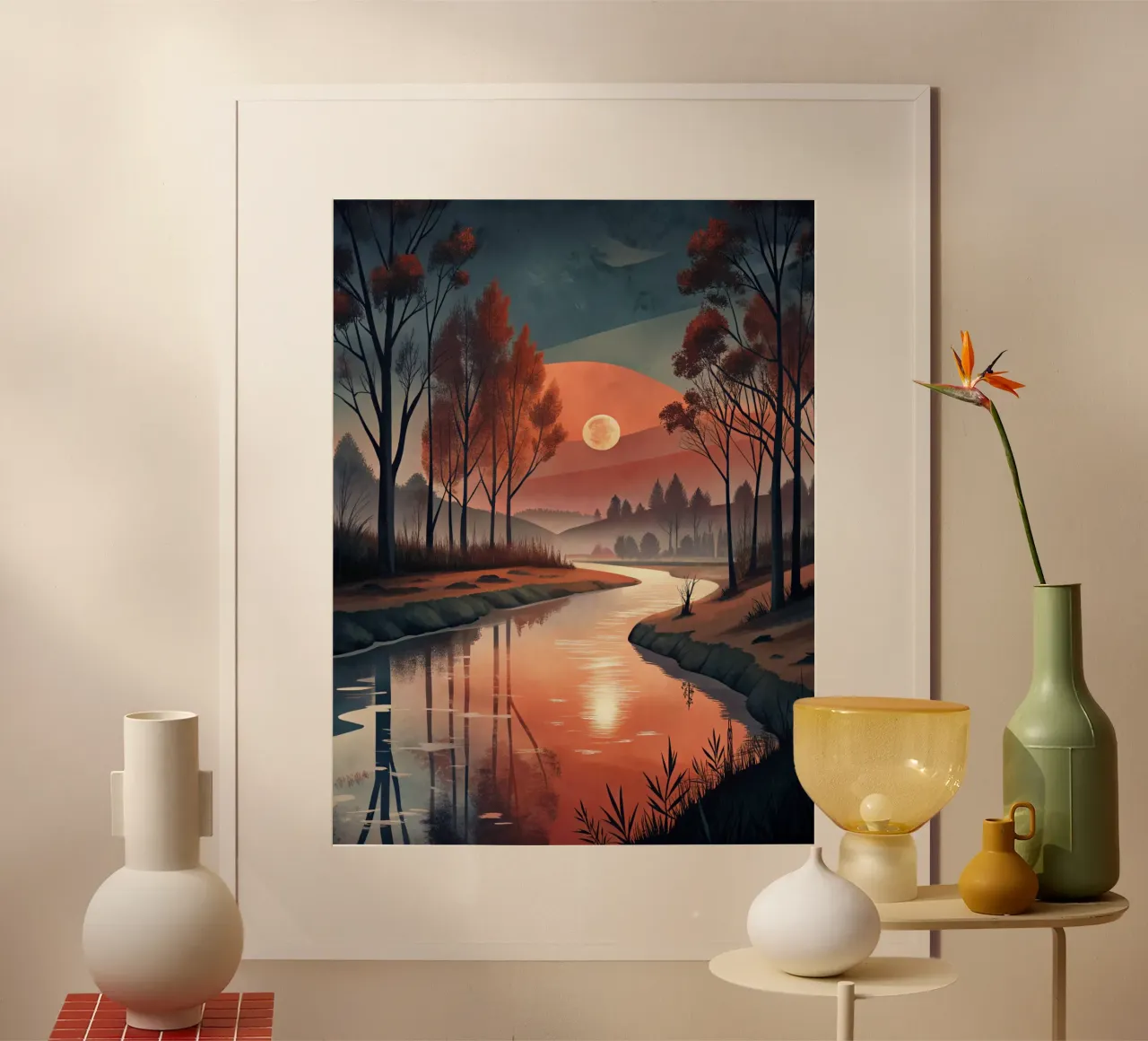 Sereno riflesso del tramonto poster da Artistic-shop