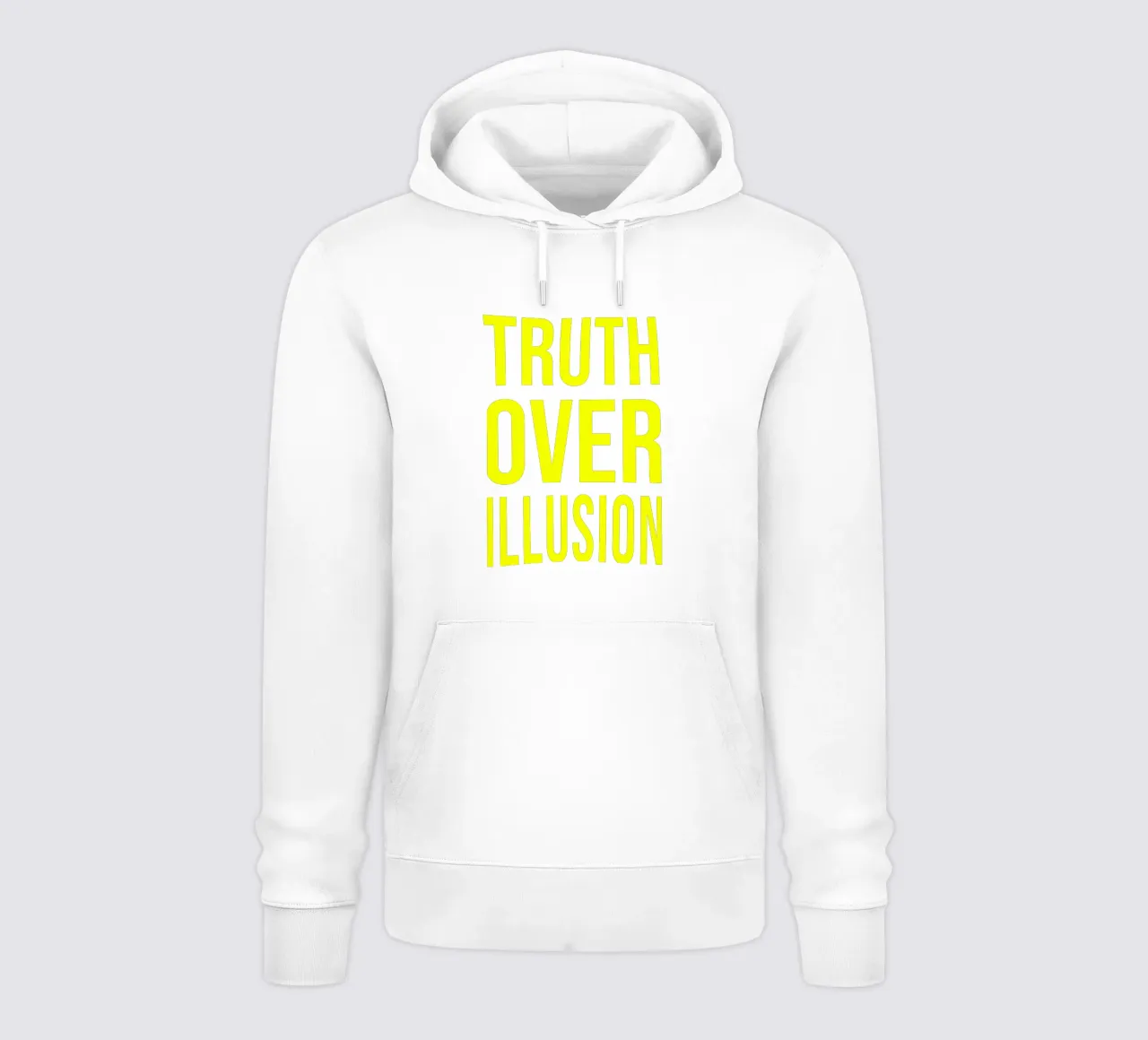 OVER series - bold letters, brave values (5 colors) felpa con cappuccio da FRICKE DESIGN