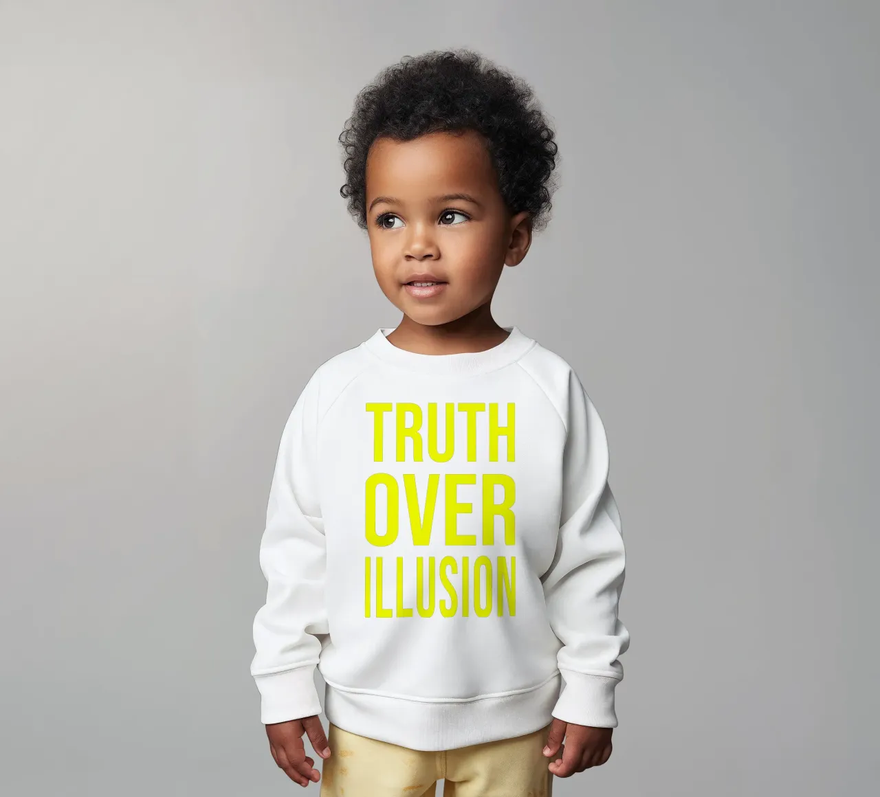 OVER series - bold letters, brave values (5 colors) felpa neonato da FRICKE DESIGN