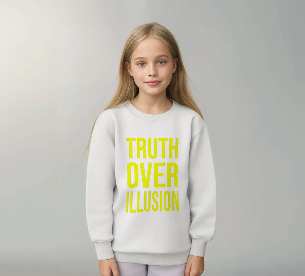 OVER series - bold letters, brave values (5 colors) felpa bambino da FRICKE DESIGN