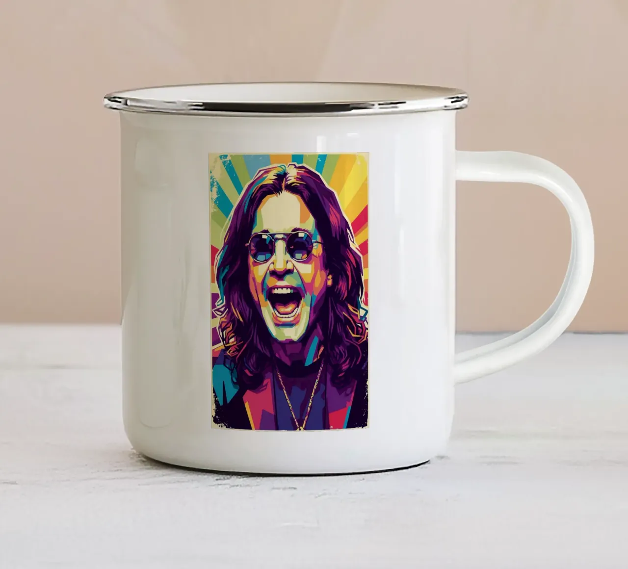 In memoria di Ozzy Osbourne tazza in smalto da Hantamrata