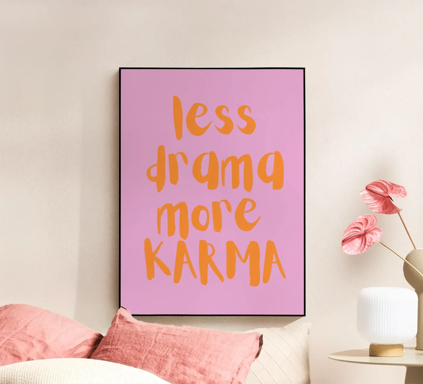 Less Drama More Karma plexiglass da PurePeachStudio