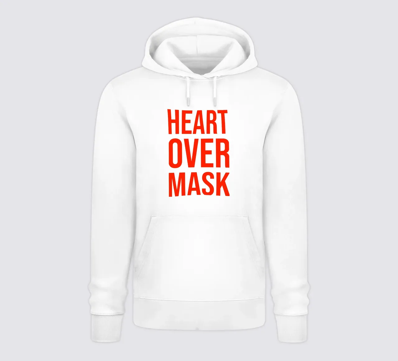OVER series- bold letters, brave values (5 colors) felpa con cappuccio da FRICKE DESIGN