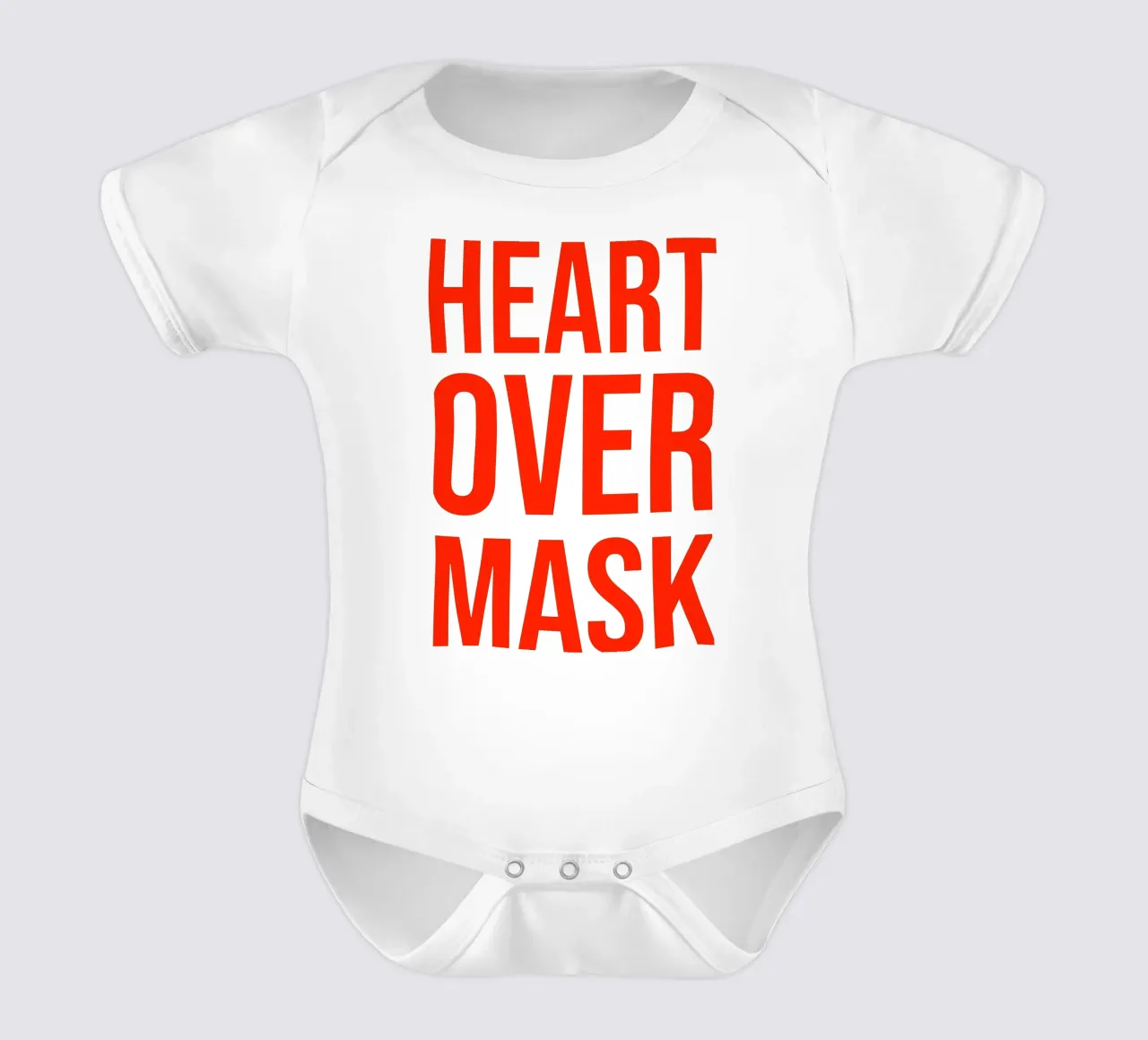 OVER series- bold letters, brave values (5 colors) body neonato maniche corte da FRICKE DESIGN