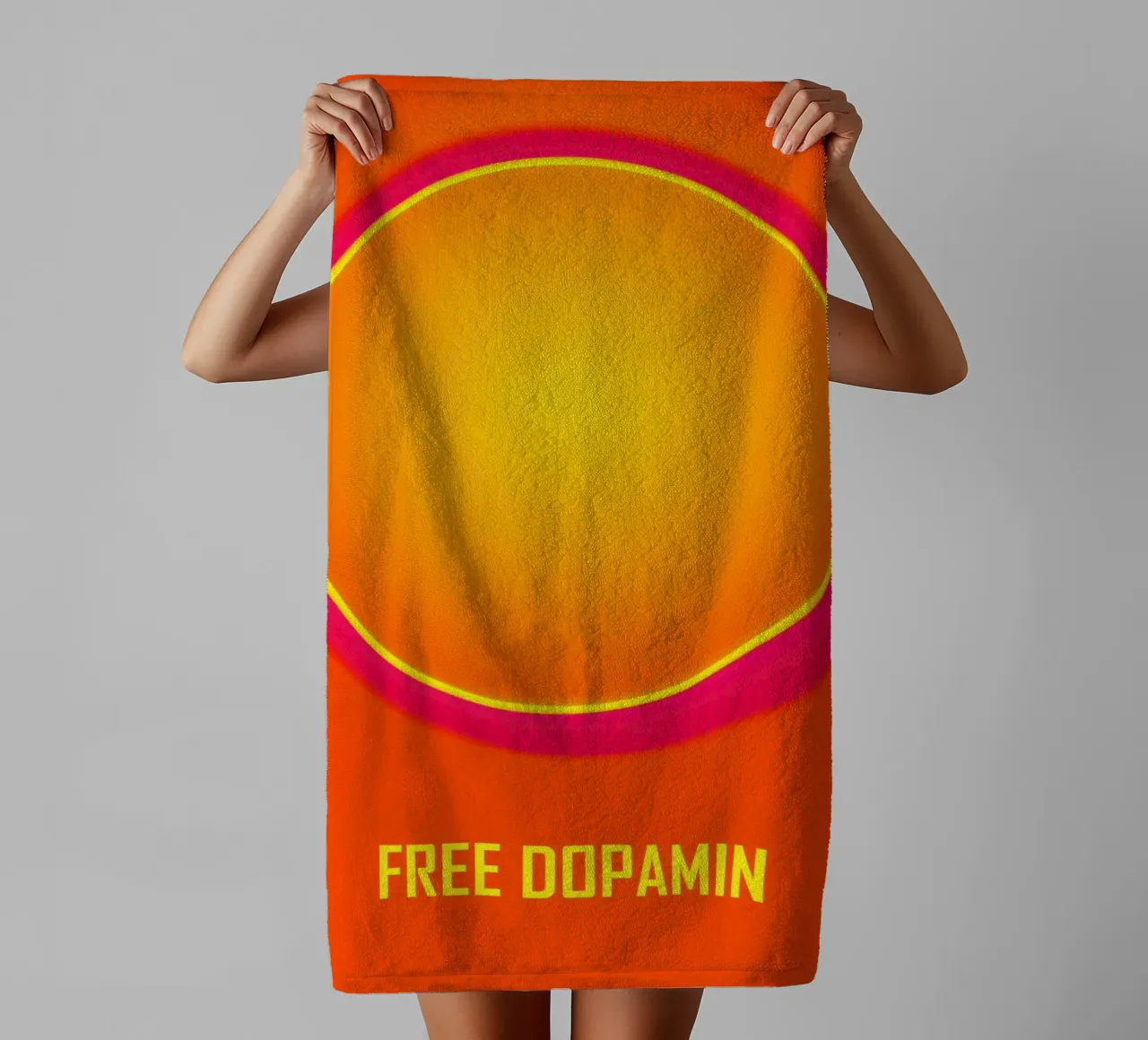 Dopamina libre | Círculo solar abstracto toalla de baño de Autofocus