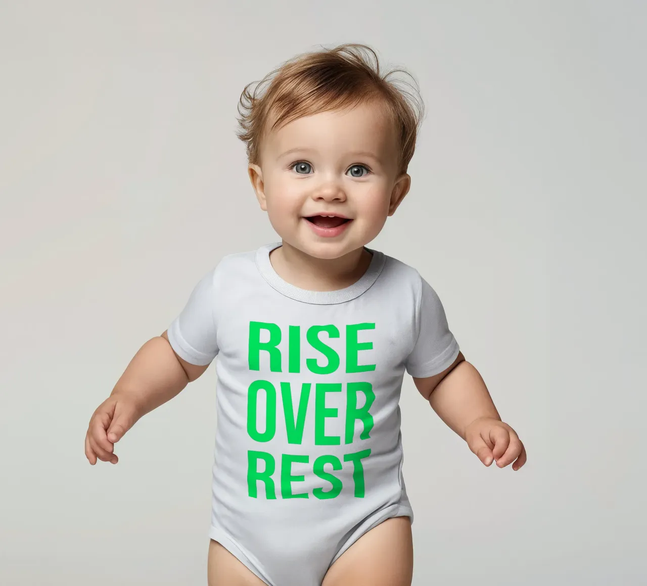 OVER series - bold letters, brave values (5 colors) body neonato maniche corte da FRICKE DESIGN