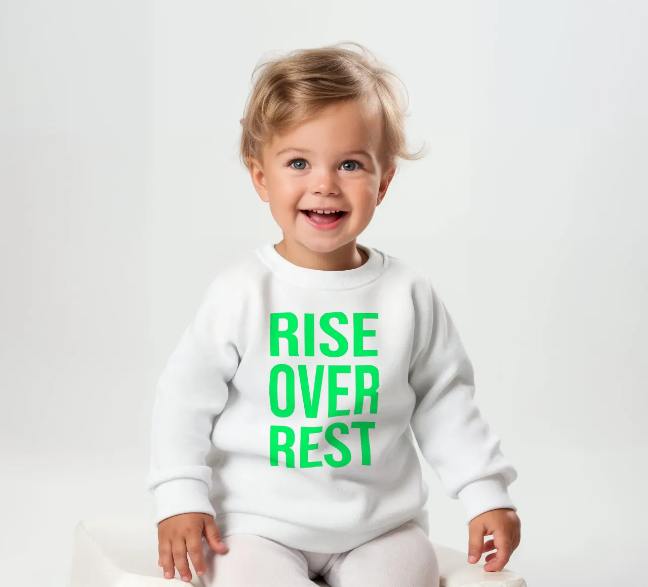 OVER series - bold letters, brave values (5 colors) felpa neonato da FRICKE DESIGN