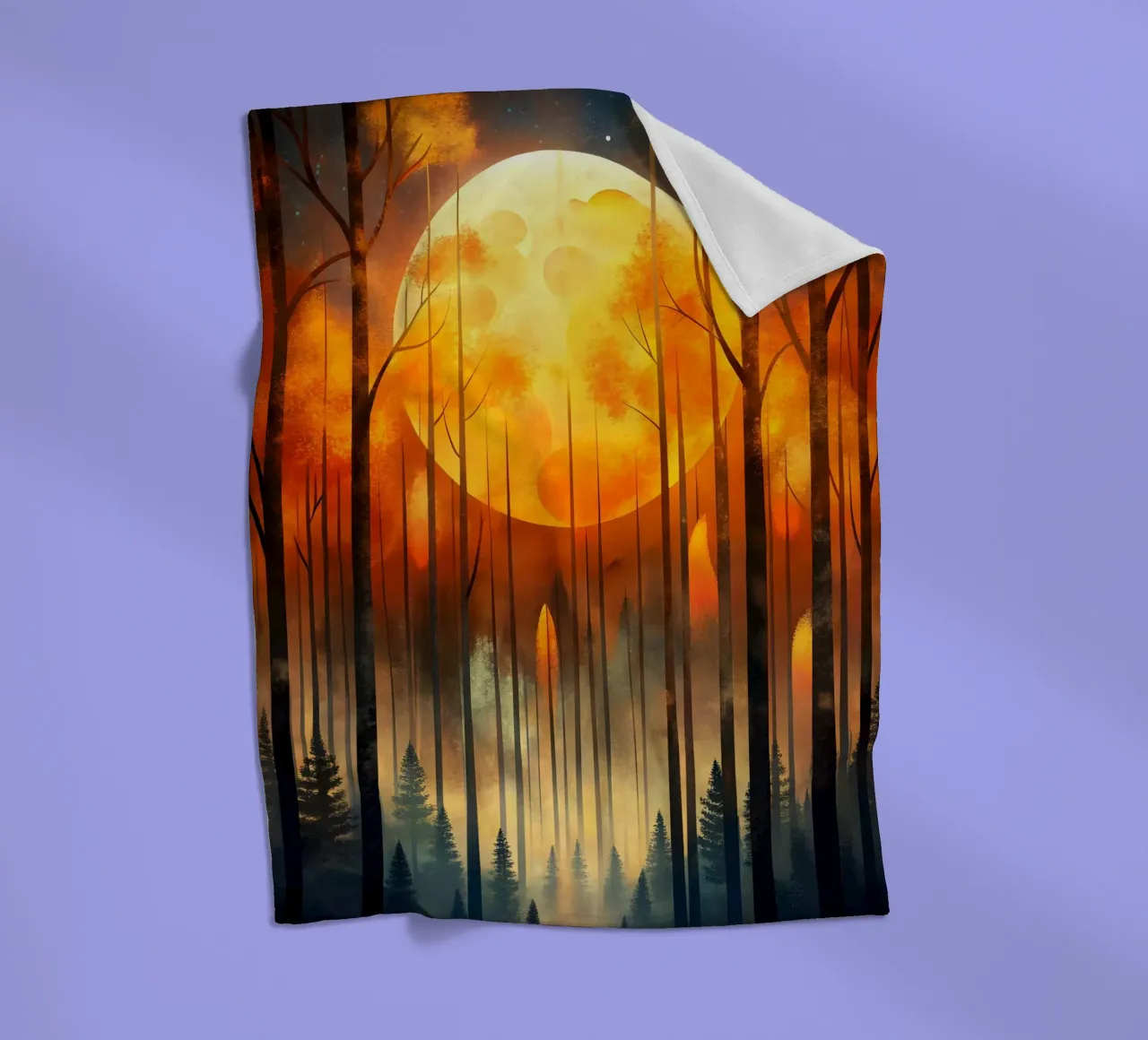 Incantevole luna d'autunno coperta in pile da Artistic-shop