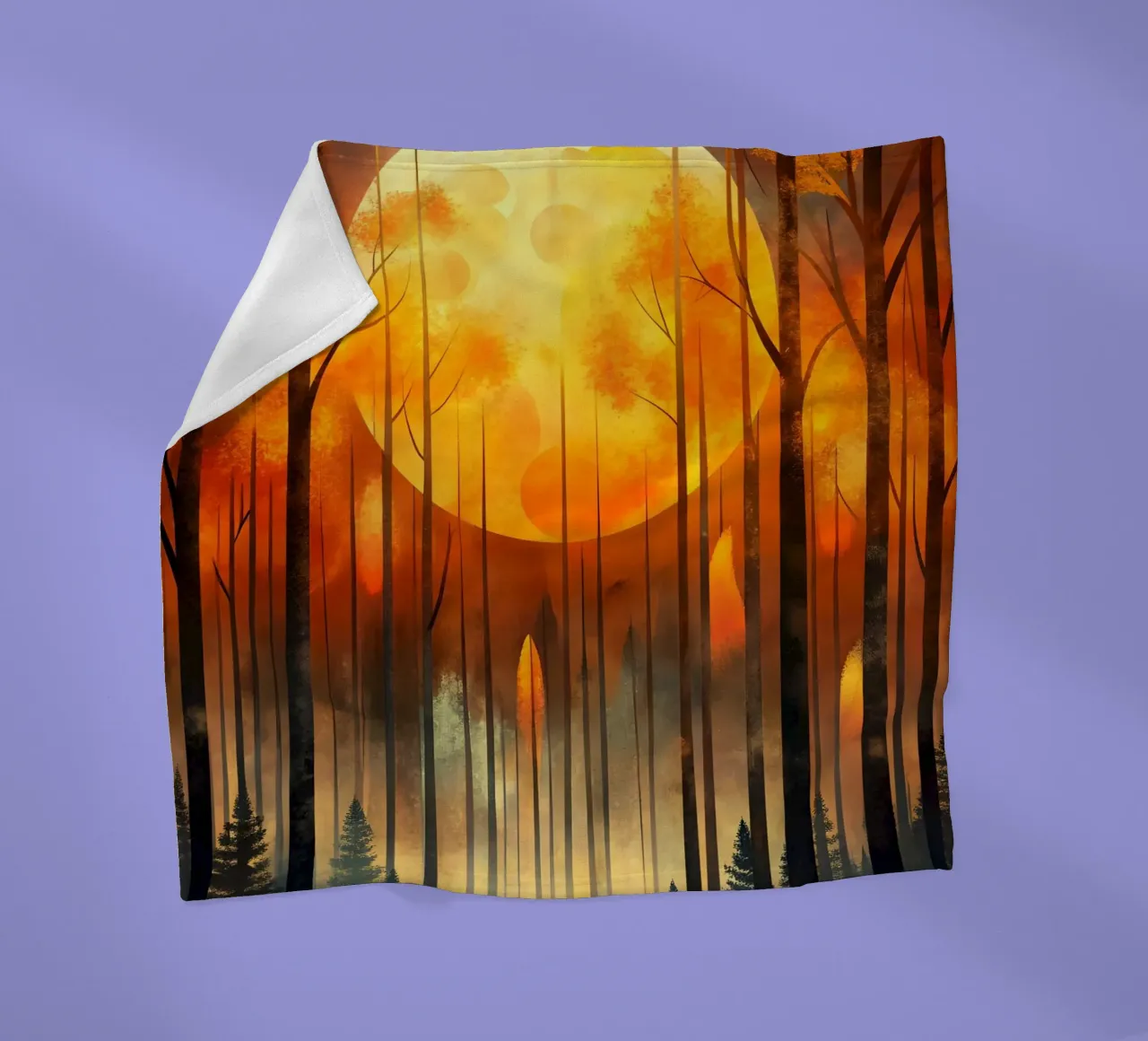 Incantevole luna d'autunno coperta in pile da Artistic-shop