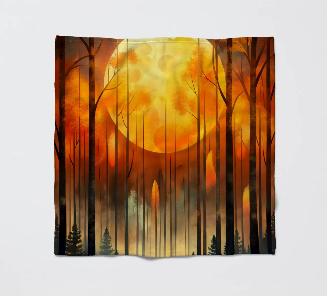 Incantevole luna d'autunno coperta in pile da Artistic-shop